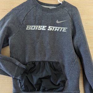 Nike Mens Boise State Broncos Fleece NCAA Pullover Sweater Sweatshirt Small Gray